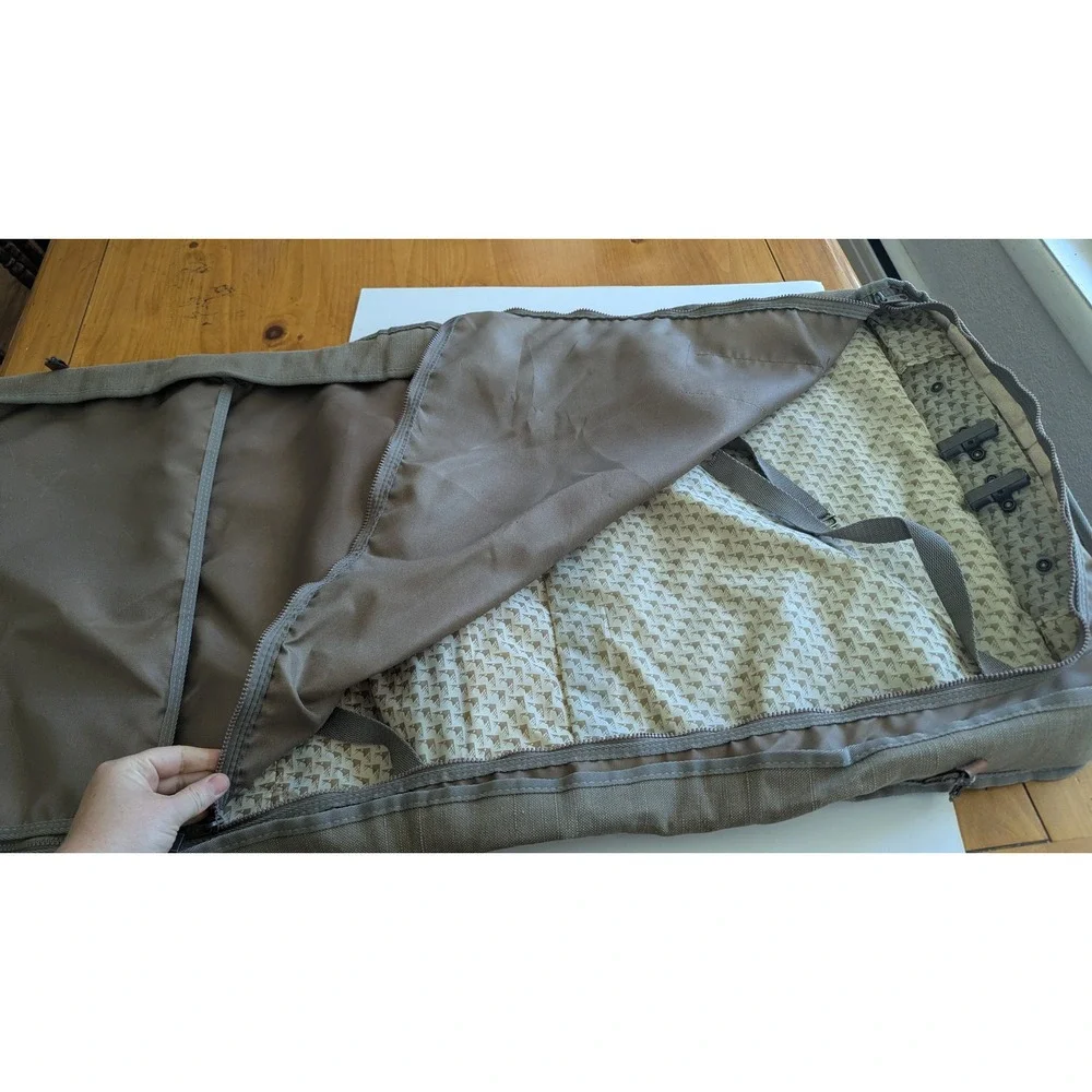 Palm Springs Luggage Collection Canvas Garment Bag Khaki Green Travel Carrier